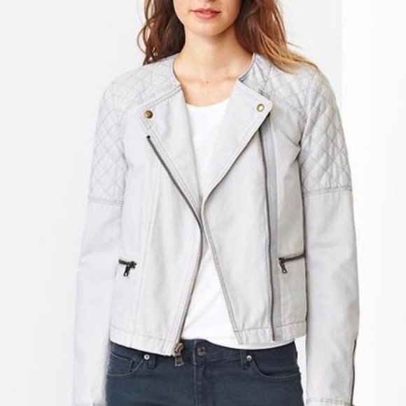 GAP Green Quilted Moto Jacket medium - Picture 3 of 7